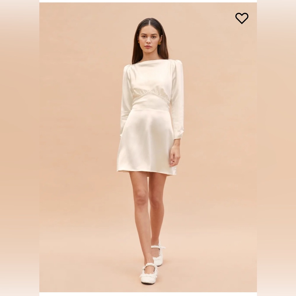 Reformation Rudi Silk Mini Dress Size 6 Ivory